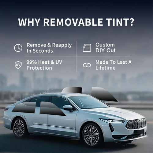Universal Reduce Infrared Heat & Block UV by 99% Removable Window Tint Film for Cars - DIY Cut for Multiple ShapesMN2