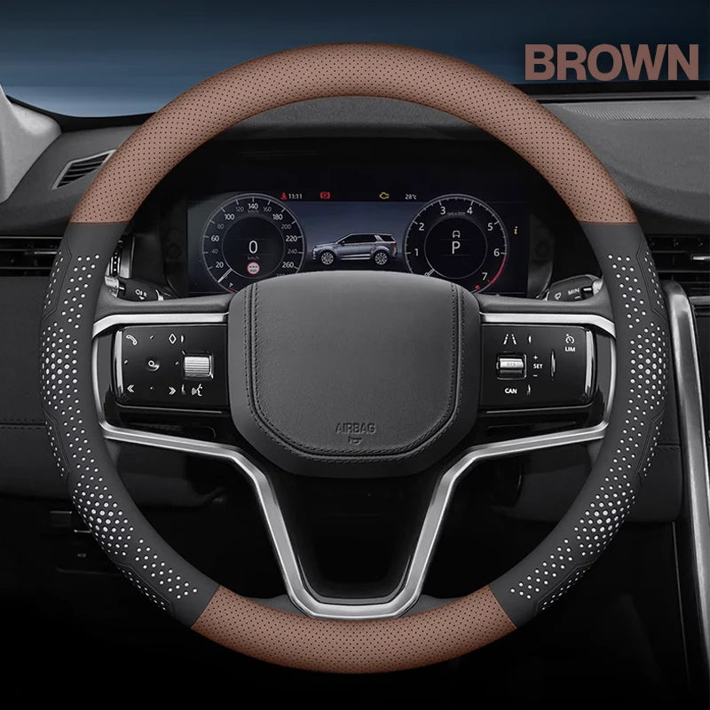Gripex UltraGrip Breathable Leather Steering Wheel Cover | Anti-Slip, Custom - Fit