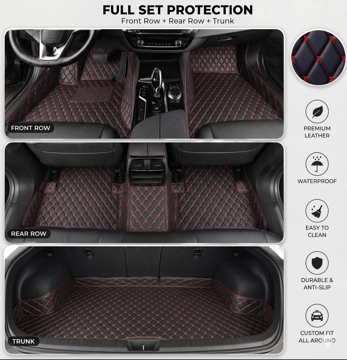 Elvie 2026 Waterproof Non-slip Universal Fit Customized Floor Mats for Cars, SUVs, and Trucks