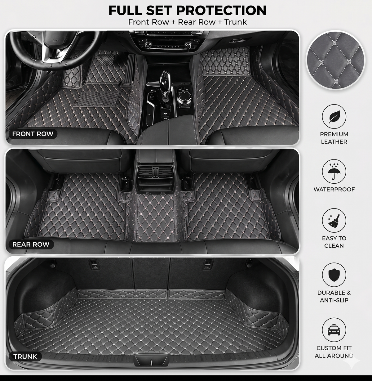 Elvie 2026 Waterproof Non-slip Universal Fit Customized Floor Mats for Cars, SUVs, and Trucks