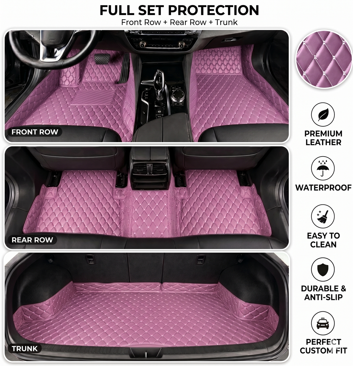 Elvie 2026 Waterproof Non-slip Universal Fit Customized Floor Mats for Cars, SUVs, and Trucks