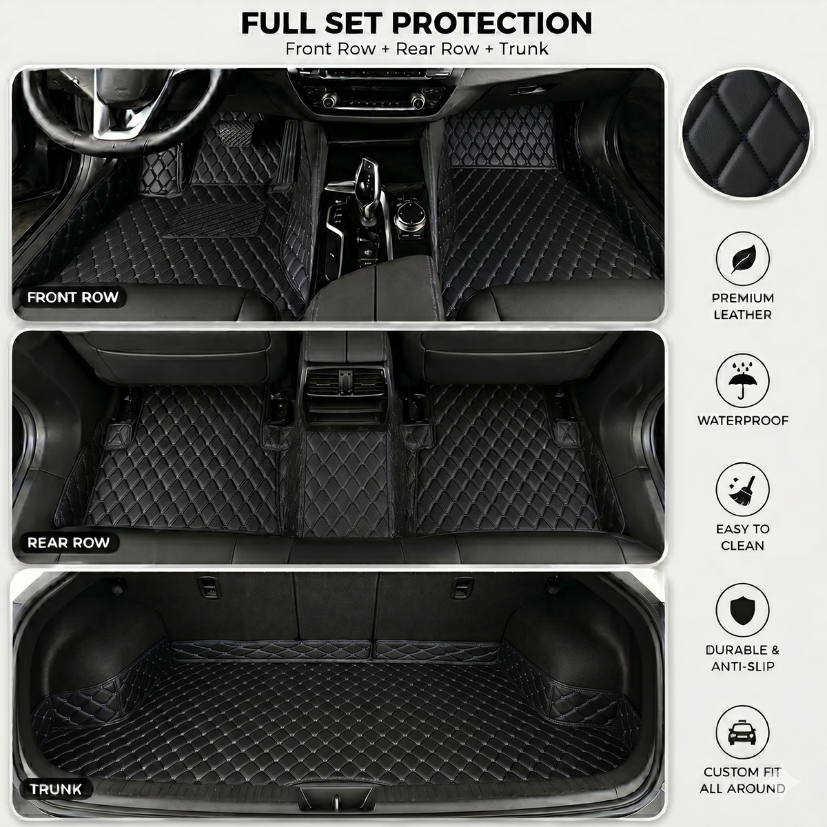 Elvie 2026 Waterproof Non-slip Universal Fit Customized Floor Mats for Cars, SUVs, and Trucks