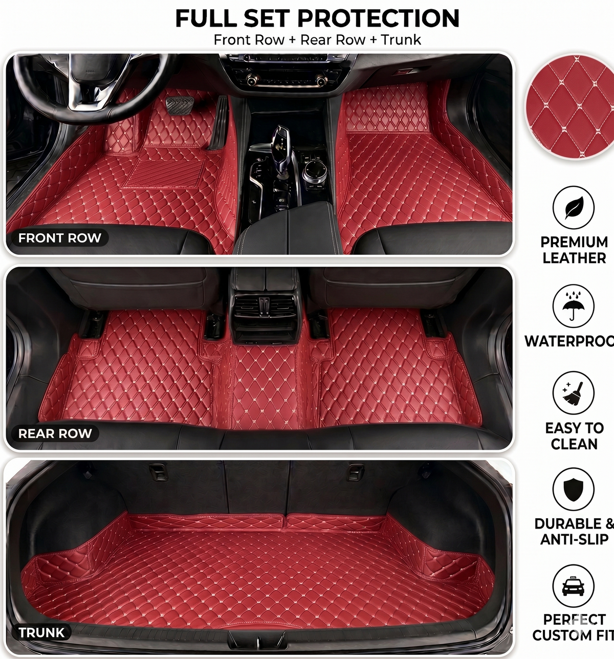 Elvie 2026 Waterproof Non-slip Universal Fit Customized Floor Mats for Cars, SUVs, and Trucks