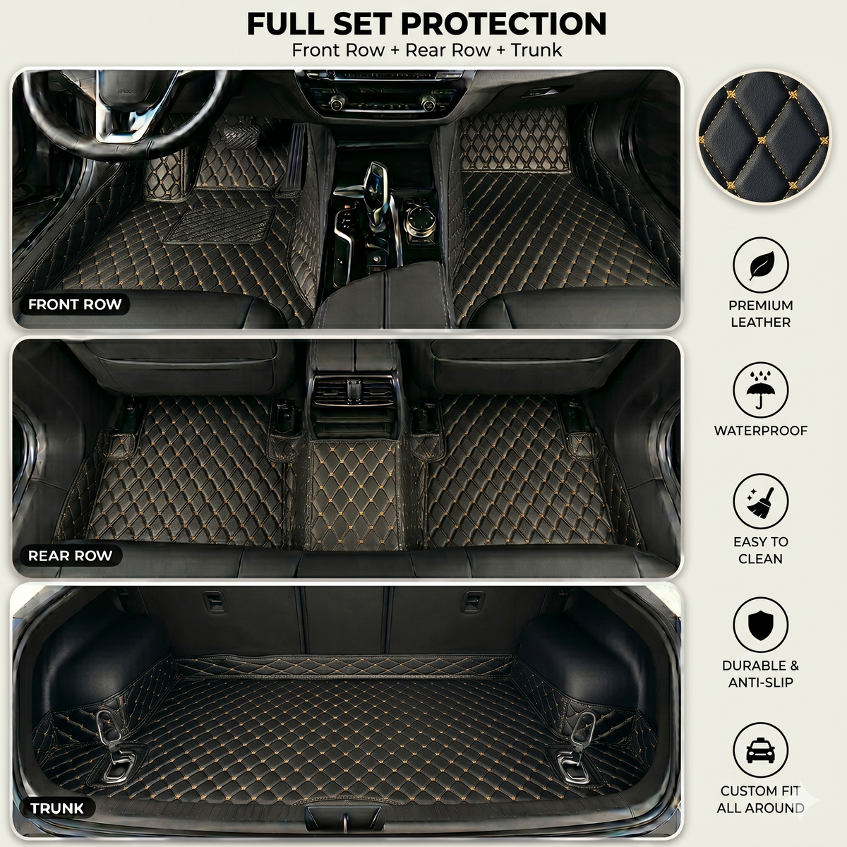 Elvie 2026 Waterproof Non-slip Universal Fit Customized Floor Mats for Cars, SUVs, and Trucks